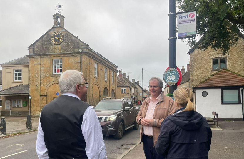 Hayward talking about local issues in Milborne Port