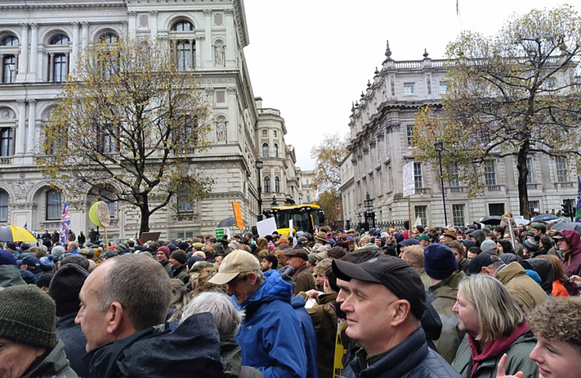 Picture of the crowds at the stop the farm tax protest