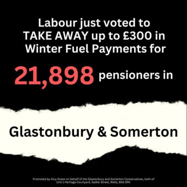 21,898 pensioners will loose winter fuel payments in Glastonbury and Somerton